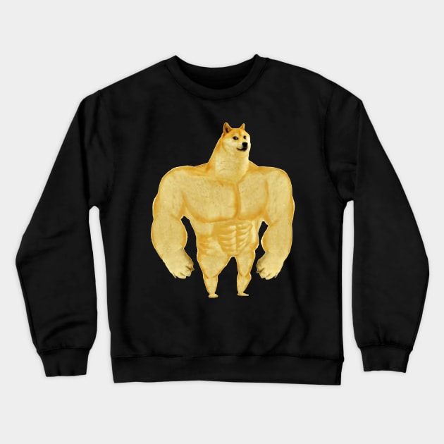 Swole Doge Crewneck Sweatshirt by artsylab